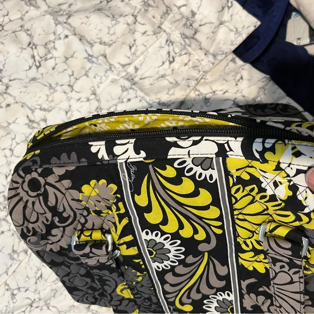 Vera Bradley Black, Yellow and White Floral Quilted Tote NWT